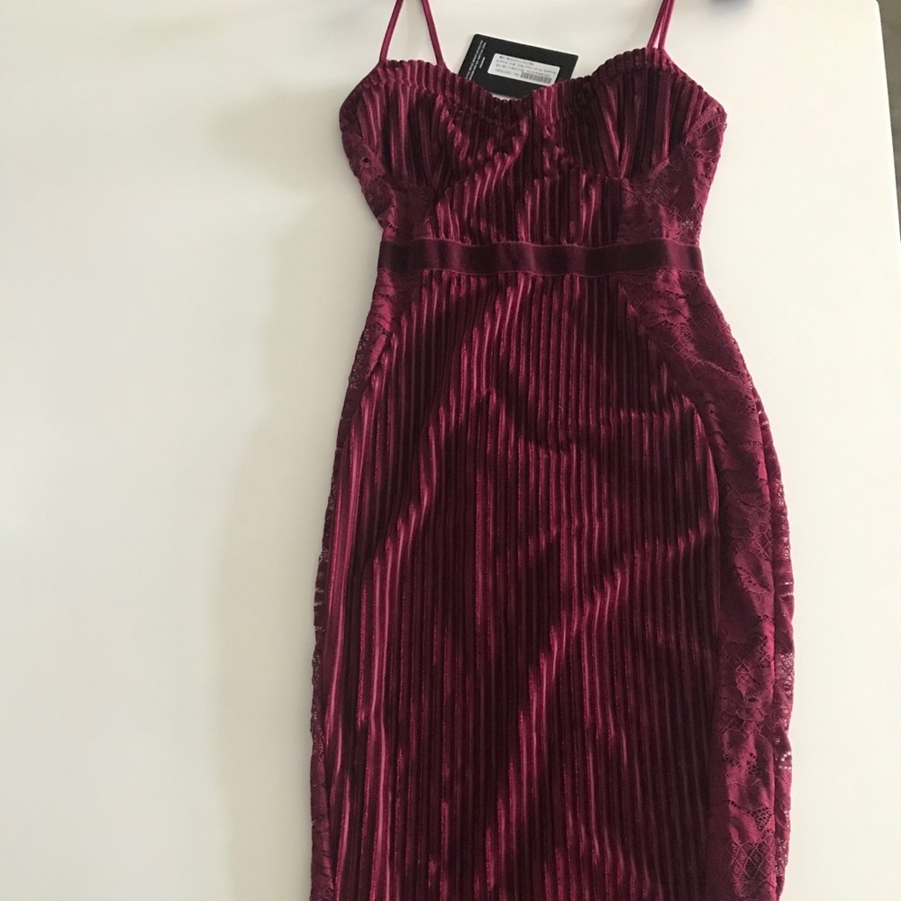 Burgundy Velvet Midi Dress